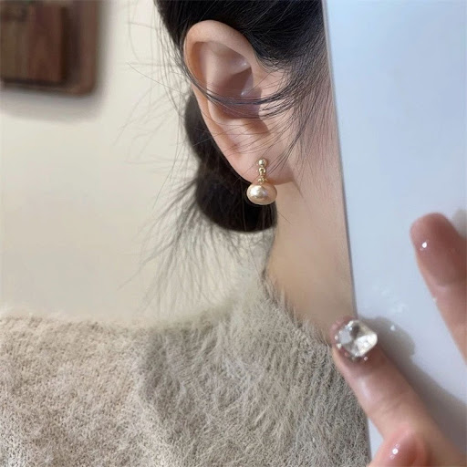 Title 12, Pearl Stud Earrings 925 High-grade Silver Needl...