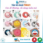 Tấm Lót Chuột Cao Su Hình Tròn Poka21 Chống Trượt In Họa Tiết Hoạt Hình Động Vật Anime Dễ Thương - Pokalap