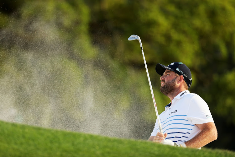 Marc Leishman of Australia plays a shot on the 18th hole during the second round of the 2018 Masters Tournament at Augusta National Golf Club on April 6, 2018 in Augusta, Georgia.