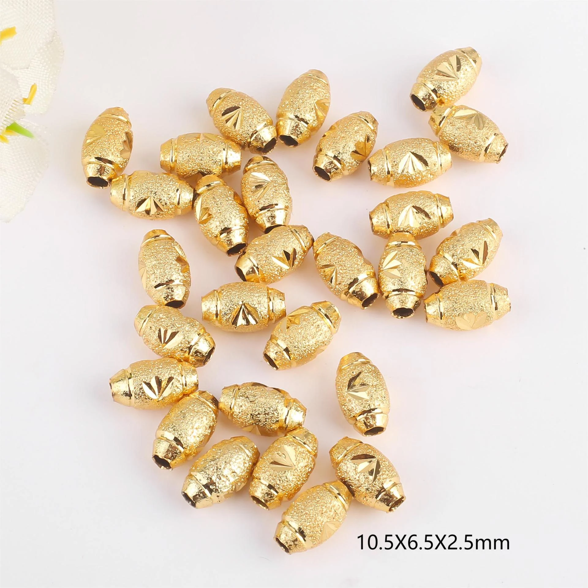 Title 1, 14K Chapado en Oro Cuentas Dispersas Barril de ...