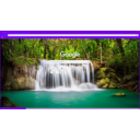 Tropical rainforest with waterfall