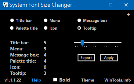 change size