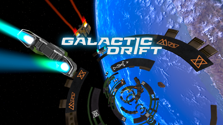 Galactic Drift VR racing game demo main title screen