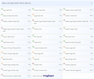 Zaika Kathi Roll & Momos menu 1