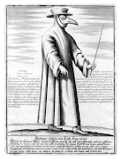 This engraving c.1656 depicts a Roman plague doctor wearing protective clothing – including glass goggles and beak-shaped mask – typical of its time and place. 