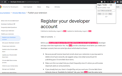 Regex finder screenshot 3