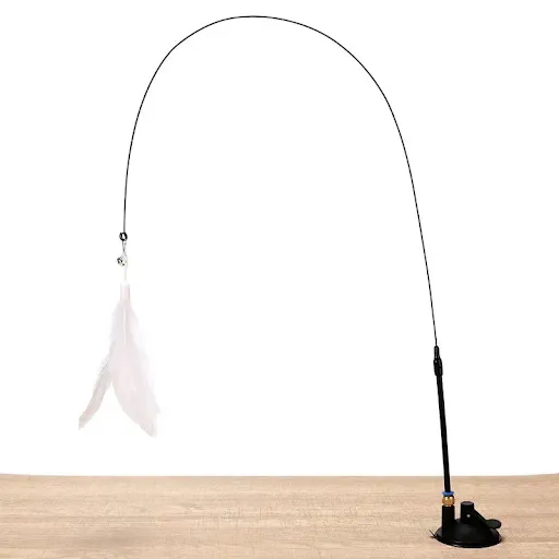 1Pc Cat Teaser Stick Interactive Toy Feather Teaser Stick Wand Pet Feather Refill Replacement Catcher Product for Cat Ex