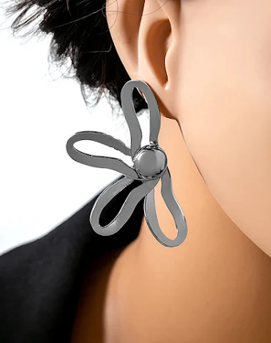 Boucles d'oreilles fleuries rétro e - 0