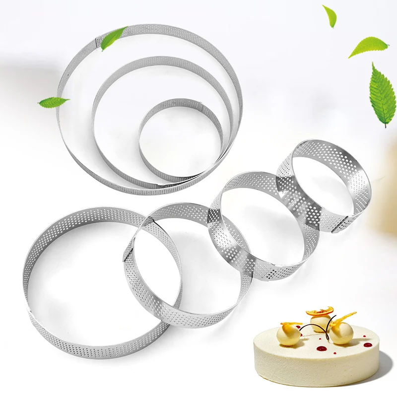 304 Stainless Steel Perforated French Tart Ring Tower Mold, perfect for creating beautiful and delicious tarts.