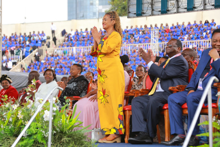 Nairobi Woman Rep Esther Passaris during the Benny Hinn- mega crusade at Nyayo Stadium on February 24, 2024.