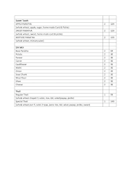 Jain Foods menu 1