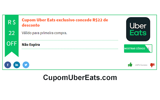 Cupom Uber Eats R$30 OFF + 50% OFF 2021