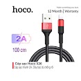 Cáp Sạc Hoco X26 Lightning, Sạc Nhanh 2A Max, Dây Sạc Bọc Dù Chống Rối Chống Đứt, Dành Cho Điện Thoại Iphone Ipad Dài 1M