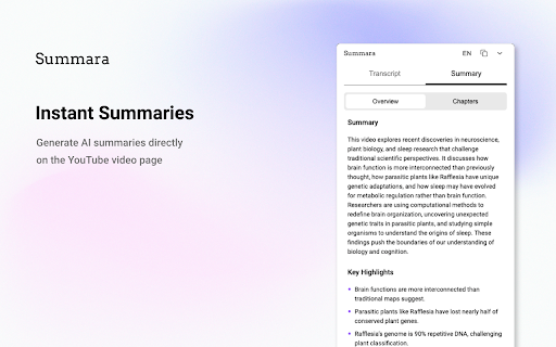 Summara - YouTube AI Summary & Transcript