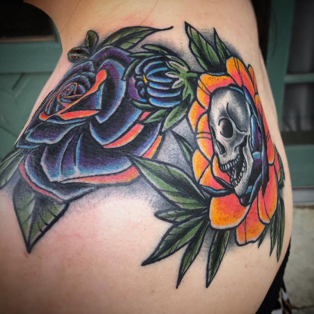 Rose And Skull Tattoo