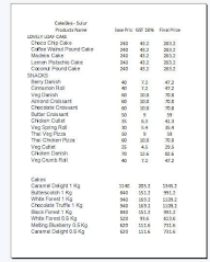 CakeBee menu 1