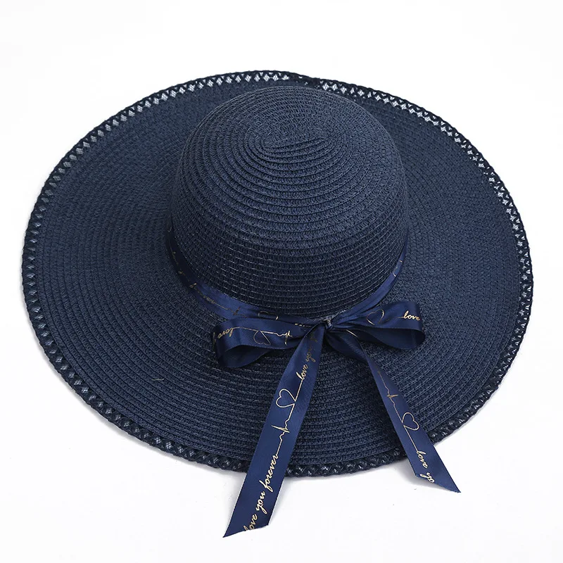 Chapeau de paille de Protection solaire pour femmes, voyage en plein air, été