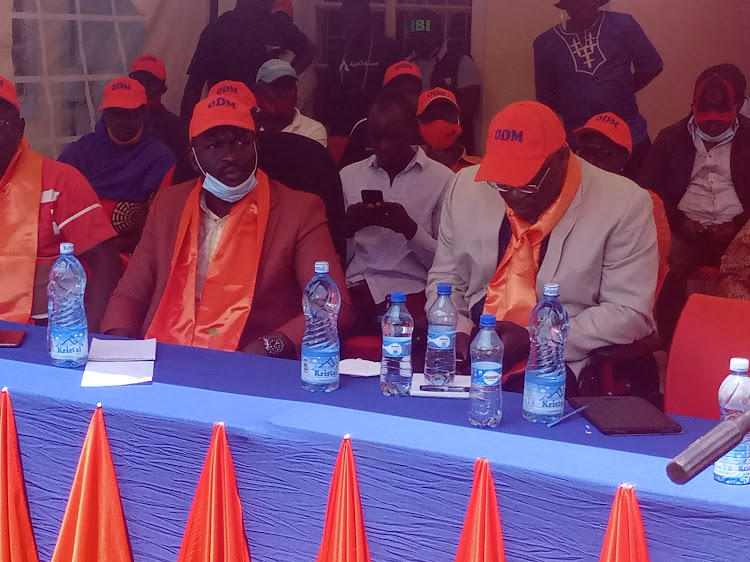 ODM secretary general Edwin Sifuna and Westlands MP Tim Wanyonyi in Bungoma