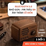 Loa Bluetooth Mini Oliver Bt01 Đồ Decor Bàn Học Trang Trí Phòng Ngủ Vân Gỗ Cổ Điển Loa Laptop Retro Vintage Làm Quà Tặng