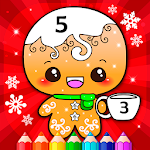 Cover Image of डाउनलोड Happy Kids Christmas Coloring Book By Numbers 1.1 APK