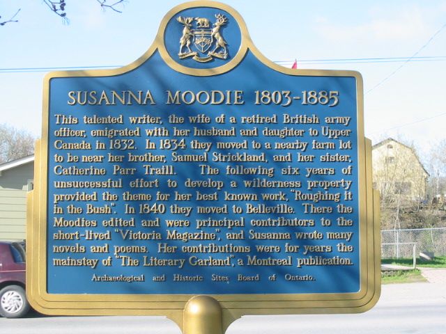 Read the Plaque - Susanna Moodie 1803-1885