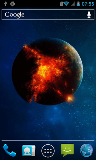 Explosion on a planet Live WP