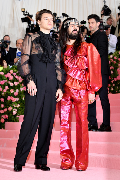 Harry Styles (left) and Gucci creative director Alessandro Michele at the 2019 Met Gala.