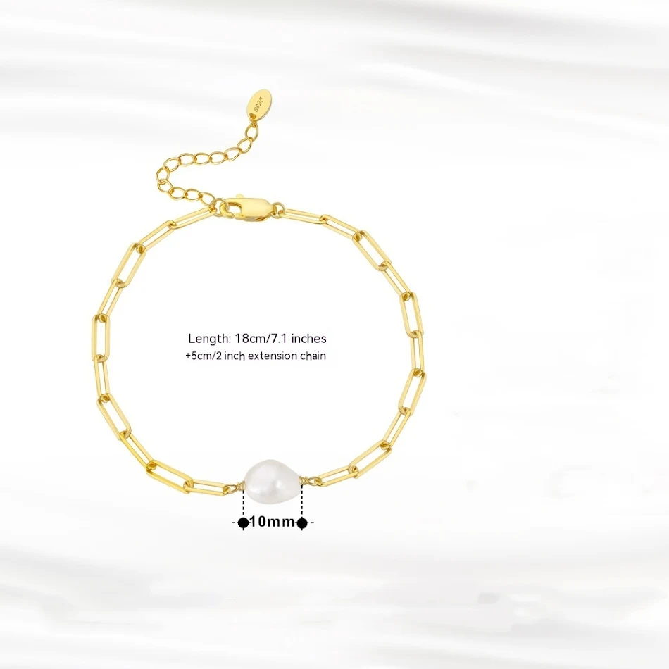 S925 Sterling Zilveren Armband met Natuurlijke Zoetwaterparels. Tijdloze schoonheid en elegantie voor dames, ideaal als geschenk.