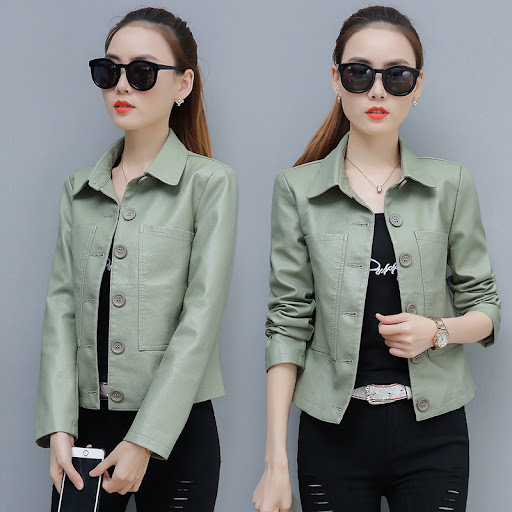 Title 5, Ladies Leather Motorcycle Jacket Slim Fit desig...