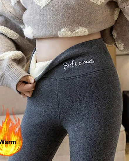 Thermal Lambwool Leggings Women Winter Thicken Fleece Lin... - 1