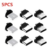 Set 5 Đầu Cắm Type - C Nam Châm Cổng Micro Usb Cho Điện Thoại