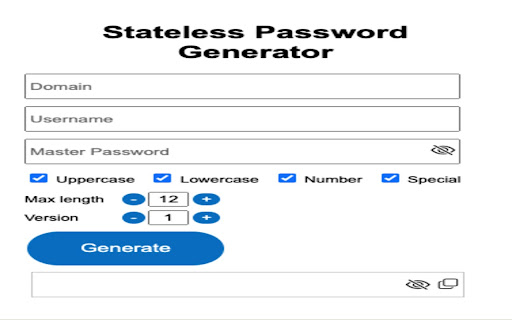 Stateless Password Generator