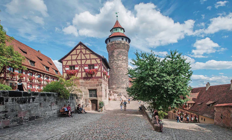 The Sinwell Tower in Nuremberg, Germany, was built in the late 13th century to help protect its castle complex.