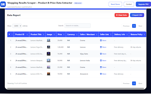 Shopping Results Scraper – Product & Price Data Extractor Preview 3