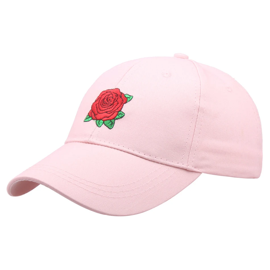 Boné de beisebol bordado com raquete de tênis de mesa e flor rosa, perfeito para tênis de mesa e uso casual. Combine esporte e estilo com este boné.