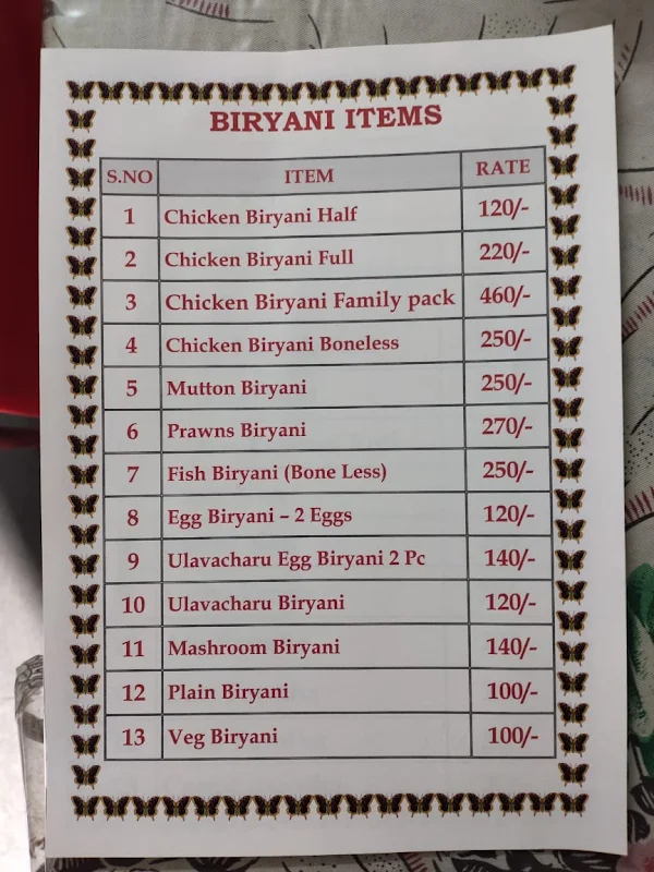 Ruchi Curries menu 