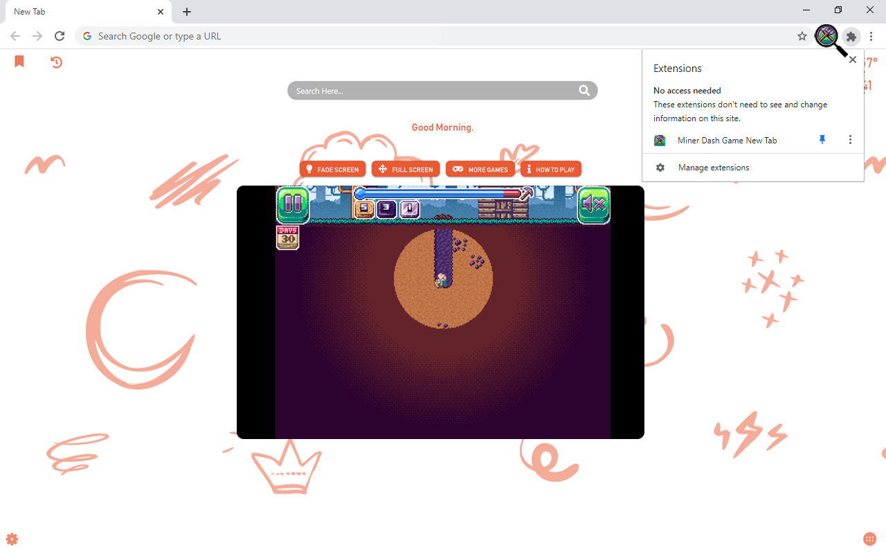 Miner Dash Game New Tab Preview image 3