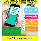 Sim Viettel Đăng Ký Gói Nhắn Tin S5: 5.000Đ = 500Sms/Tuần / Gói S3: 3.000Đ=300 Sms/Ngày