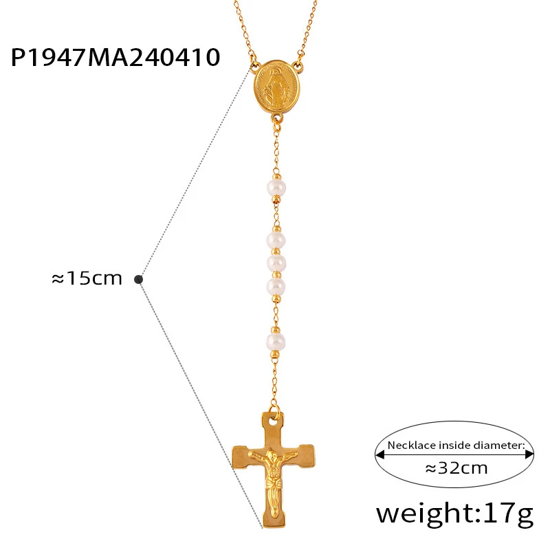 Collier Hip Hop Personnalisé Style Rétro Aloofness Pendentif Croix Gland Acier Titane Plaqué Or Ornement Niche