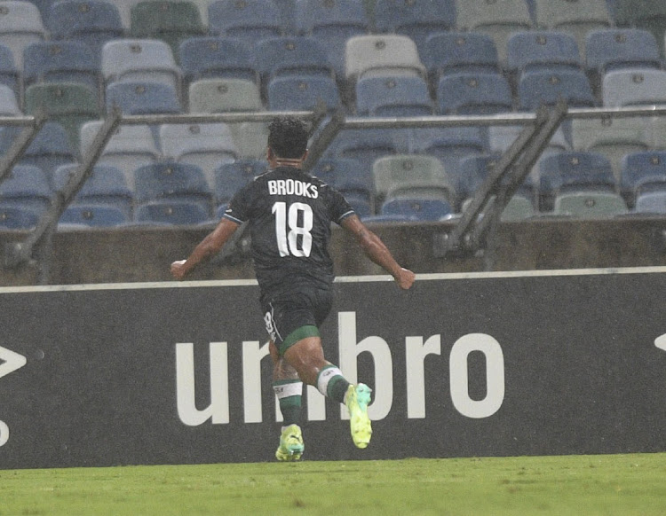 Ethan Brooks of AmaZulu FC celebrates his goal during the DStv Premiership 2022/23 match between AmaZulu FC and Sekhukhune United at Moses Mabhida Stadium on 29 April 2023