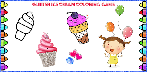 Glitter ice cream coloring