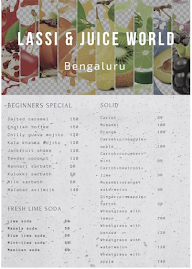 Lassi & Juice World menu 1