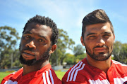 Damian de Allende and Siya Kolisi during the DHL Stormers media briefing at High Performance Centre on March 17, 2015 in Cape Town.