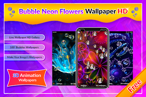 Bubble Neon Flowers Live Wallpaper(圖2)-速報App