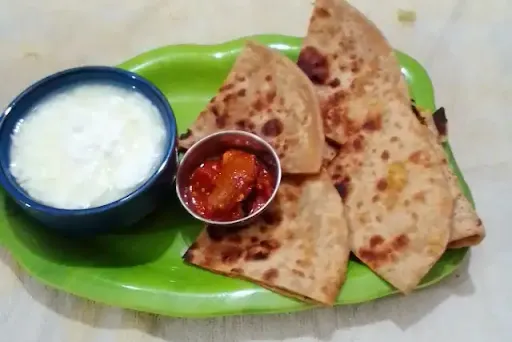 2 Paratha With Curd And Salad