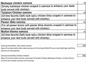 Samosa Central menu 