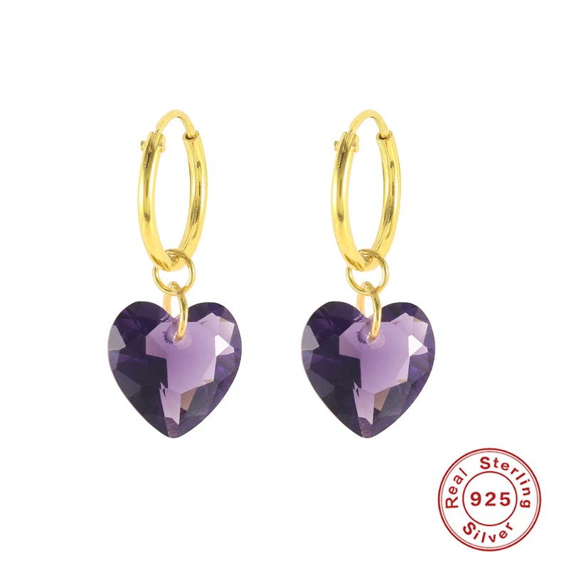 Pendientes de cristal con forma de corazón, elegantes, creativos y a la moda, personalizados, para un look sofisticado y único.