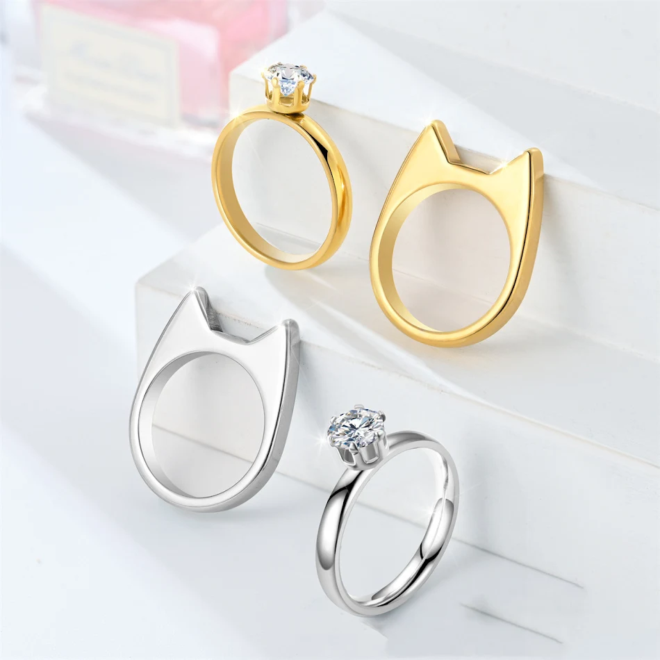 Mode Sieraden Kattenoor Anti-lichaam Ring Buiten. Handig en stijlvol accessoire voor bescherming en een unieke look, ideaal voor buitenactiviteiten.