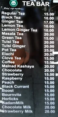 Tea Bar menu 1