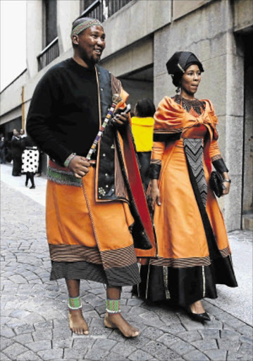 regal: Mandla Mandela and his wife Nodiyala during the state of the nation address in parliament recently PHOTO: ESA ALEXANDER